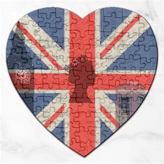 Vintage London Jigsaw Puzzle (heart) by Valentinaart