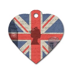 Vintage London Dog Tag Heart (one Side) by Valentinaart