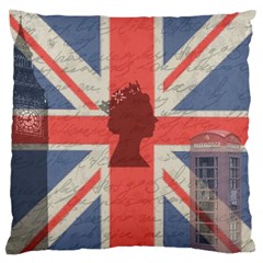 Vintage London Large Cushion Case (one Side) by Valentinaart