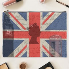 Vintage London Cosmetic Bag (xxxl)  by Valentinaart