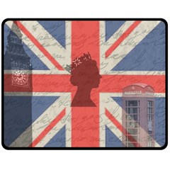 Vintage London Double Sided Fleece Blanket (medium) 