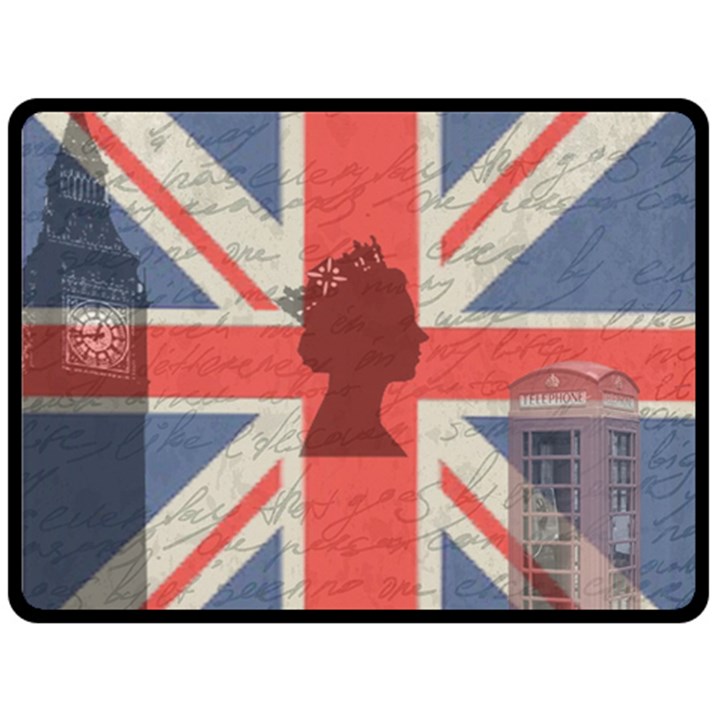 Vintage London Double Sided Fleece Blanket (Large) 