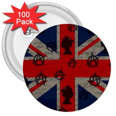 United Kingdom  3  Buttons (100 Pack)  by Valentinaart