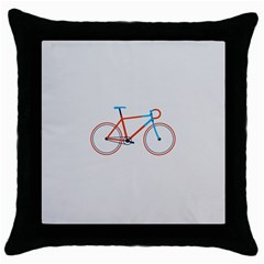 Bicycle Sports Drawing Minimalism Throw Pillow Case (black) by Simbadda