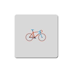 Bicycle Sports Drawing Minimalism Square Magnet