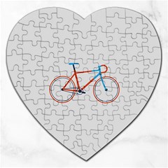 Bicycle Sports Drawing Minimalism Jigsaw Puzzle (heart)