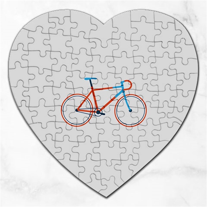 Bicycle Sports Drawing Minimalism Jigsaw Puzzle (Heart)