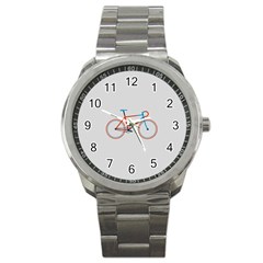 Bicycle Sports Drawing Minimalism Sport Metal Watch