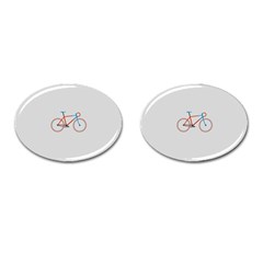 Bicycle Sports Drawing Minimalism Cufflinks (oval)