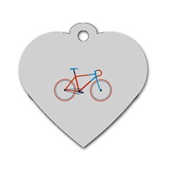 Bicycle Sports Drawing Minimalism Dog Tag Heart (two Sides)