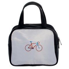 Bicycle Sports Drawing Minimalism Classic Handbags (2 Sides) by Simbadda