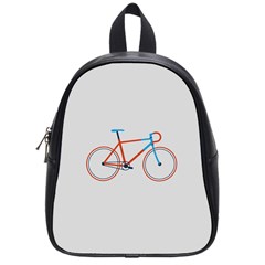 Bicycle Sports Drawing Minimalism School Bags (small)  by Simbadda