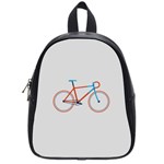 Bicycle Sports Drawing Minimalism School Bags (Small)  Front