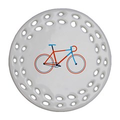 Bicycle Sports Drawing Minimalism Ornament (round Filigree)