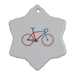 Bicycle Sports Drawing Minimalism Snowflake Ornament (two Sides)