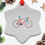 Bicycle Sports Drawing Minimalism Snowflake Ornament (Two Sides) Front