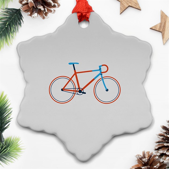 Bicycle Sports Drawing Minimalism Snowflake Ornament (Two Sides)