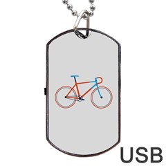 Bicycle Sports Drawing Minimalism Dog Tag Usb Flash (one Side)