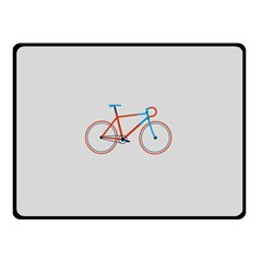 Bicycle Sports Drawing Minimalism Double Sided Fleece Blanket (small)  by Simbadda