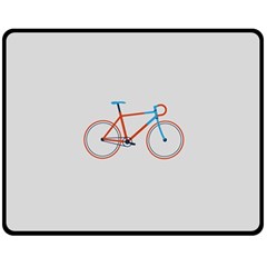 Bicycle Sports Drawing Minimalism Double Sided Fleece Blanket (medium) 