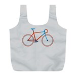 Bicycle Sports Drawing Minimalism Full Print Recycle Bags (L)  Back