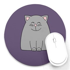 Cat Minimalism Art Vector Round Mousepads by Simbadda