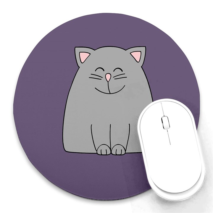 Cat Minimalism Art Vector Round Mousepads