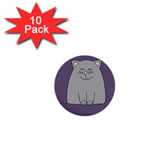 Cat Minimalism Art Vector 1  Mini Buttons (10 Pack)  by Simbadda