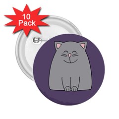 Cat Minimalism Art Vector 2 25  Buttons (10 Pack)  by Simbadda