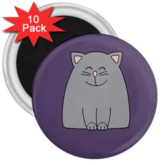 Cat Minimalism Art Vector 3  Magnets (10 Pack)  by Simbadda