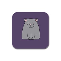 Cat Minimalism Art Vector Rubber Square Coaster (4 Pack)  by Simbadda