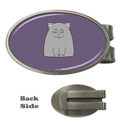 Cat Minimalism Art Vector Money Clips (oval)  by Simbadda