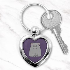 Cat Minimalism Art Vector Key Chains (heart)  by Simbadda