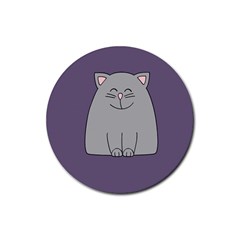 Cat Minimalism Art Vector Rubber Coaster (round)  by Simbadda