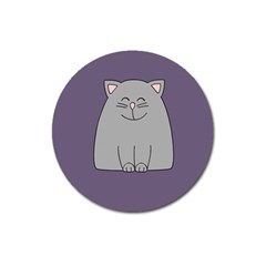 Cat Minimalism Art Vector Magnet 3  (round) by Simbadda