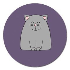 Cat Minimalism Art Vector Magnet 5  (round) by Simbadda