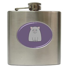 Cat Minimalism Art Vector Hip Flask (6 Oz) by Simbadda