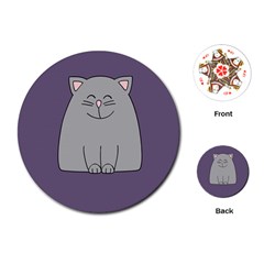 Cat Minimalism Art Vector Playing Cards (round)  by Simbadda