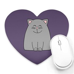 Cat Minimalism Art Vector Heart Mousepads by Simbadda