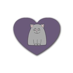 Cat Minimalism Art Vector Rubber Coaster (heart)  by Simbadda