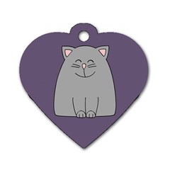 Cat Minimalism Art Vector Dog Tag Heart (one Side)