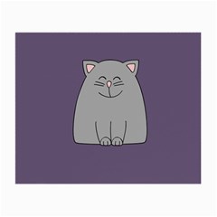 Cat Minimalism Art Vector Small Glasses Cloth (2-side) by Simbadda