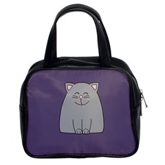 Cat Minimalism Art Vector Classic Handbags (2 Sides)