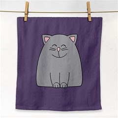 Cat Minimalism Art Vector Face Towel by Simbadda