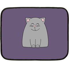 Cat Minimalism Art Vector Fleece Blanket (mini) by Simbadda