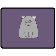 Cat Minimalism Art Vector Fleece Blanket (large)  by Simbadda