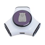 Cat Minimalism Art Vector 3-Port USB Hub Front