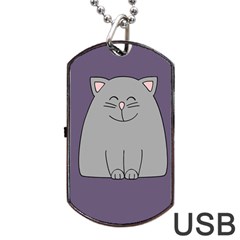 Cat Minimalism Art Vector Dog Tag Usb Flash (one Side) by Simbadda