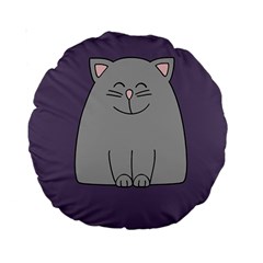 Cat Minimalism Art Vector Standard 15  Premium Round Cushions by Simbadda