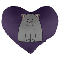 Cat Minimalism Art Vector Large 19  Premium Heart Shape Cushions by Simbadda